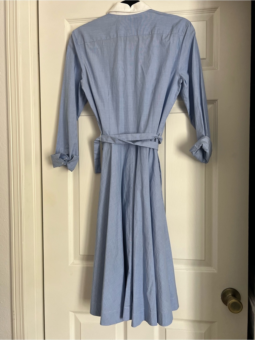 Ralph Lauren Belted Cotton Collared Shirt Dress with Pockets Coastal Luxury Sz 6 - Picture 5 of 6